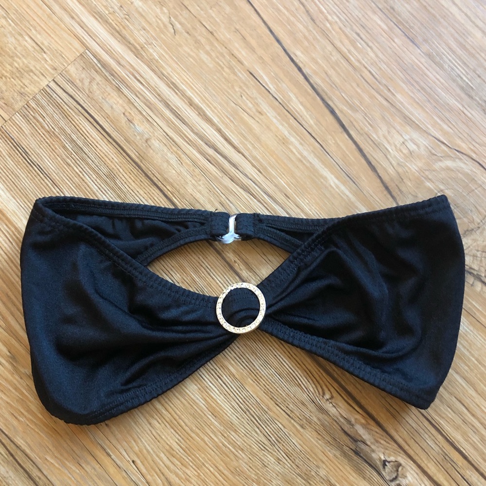 Black Rhinestone Bandeau Top